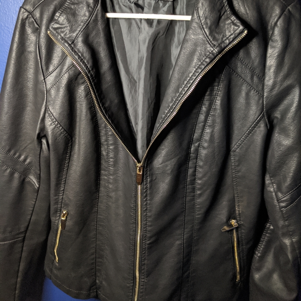 LA Coalition Imitation Leather Moto Style Jacket